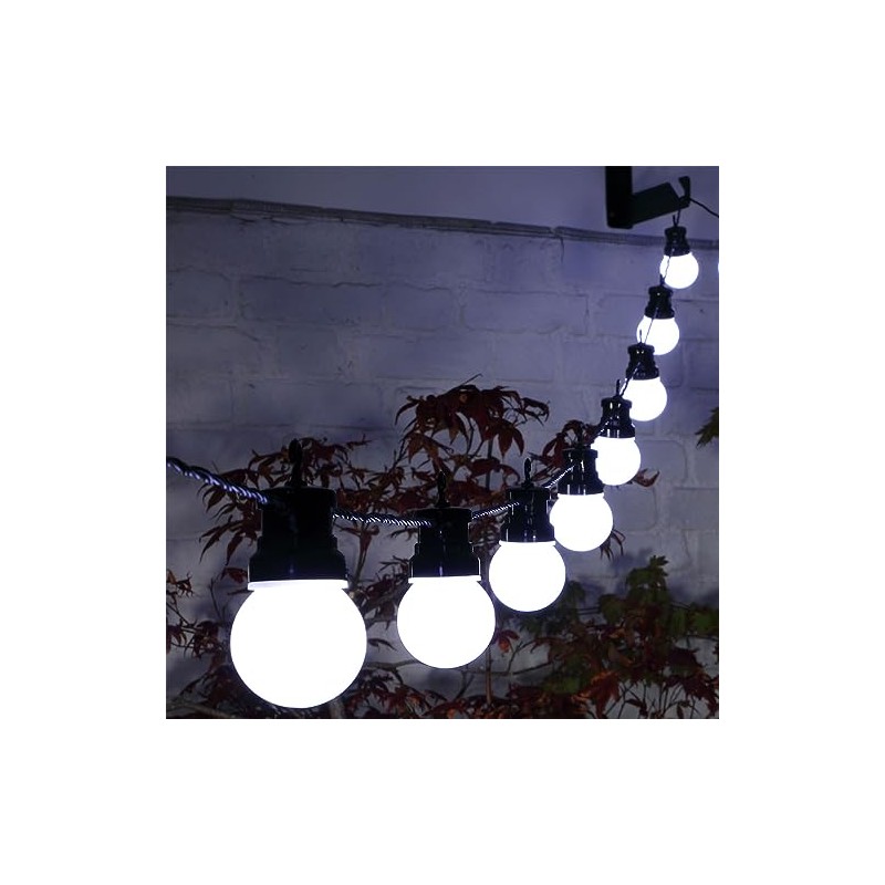 NOMA 20 Traditional Festoon Christmas Lights with Black Cable, 16.4
