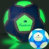 Fantecia 夜光サッカーボールサイズ5、トレーニングやレジャーゲーム用の蛍光サッカーボール、ポンプ付きユースと大人のためのパーフェクト