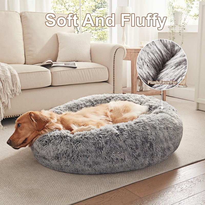 BedStill 36 inches Donut Dog Bed for Large Dogs -
