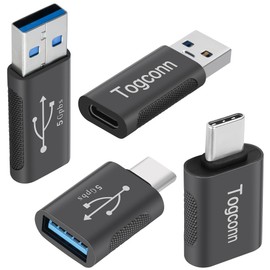 USB 3.0 to USB C 3.1 Adapter (4 Pack), [Slim Design, Side-by-Side Use] USB-A (Male) to USB-C (Female) & USB Type-C (Male) to USB-A (Female) Converter Connector Supports Charge & 5Gbps Data Sync