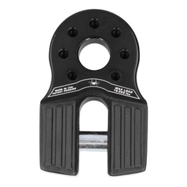 Flat Winch Shackle Mount 16000lb Load with Rubber Side Guard Aluminum Alloy for Universal UTV SUV (Black)