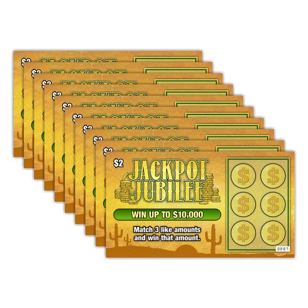 Larkmo Prank Gag Lottery Tickets - 10 Total Tickets, All Same Design, These Lottery Ticket Scratch Off Cards Look Super Real Like A Real Scratcher Joke Lotto Ticket, Win 10,000
