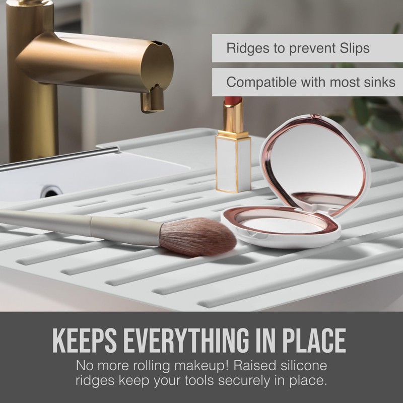 Maplefield Bathroom Sink Cover for Counter Space, Heat Resistant Silicone