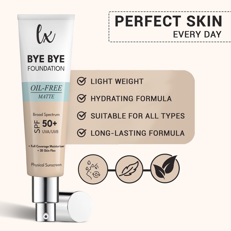 Lx Blend Bye Bye Foundation Oil Free Matte Coverage Moisturizer