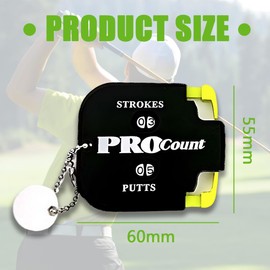 SULIUDAJI 1 Piece Golf Strike Counter, Mini Golf Strike Clicker Counter Black Golf Score Counter with Dial Reset Tool Keychain for Various Types of Competitions and Games