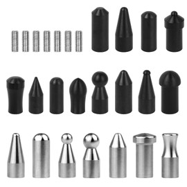 WHDZ Paintless Dent Repair Tools Removal Tip Stainless Steel and Rubber Awl Heads Adapt to The Repair Rod Repair Hammer (19pcs)