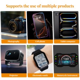 Venivhore LCD Polarizing Film, Adhesive Polarized Film With Finger Cots and Cleaning Kit, 2 Pcs, Size 7.8 X 11.8 in, Thickness 0.17 mm, Applies to LCD Screen Repair Photography Filter