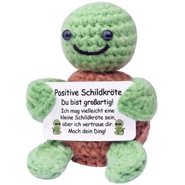 Mwmoeen Funny Positive Turtle Gifts, Hand Knitted Critters, Inspirational Gifts for Family and Friends and Birthday Gifts, Emotional Motivational Turtle Decorations