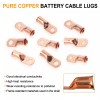 SVAAR 10pcs 1/0 AWG-1/4"Ring Terminals Cable lug Wire lug Battery