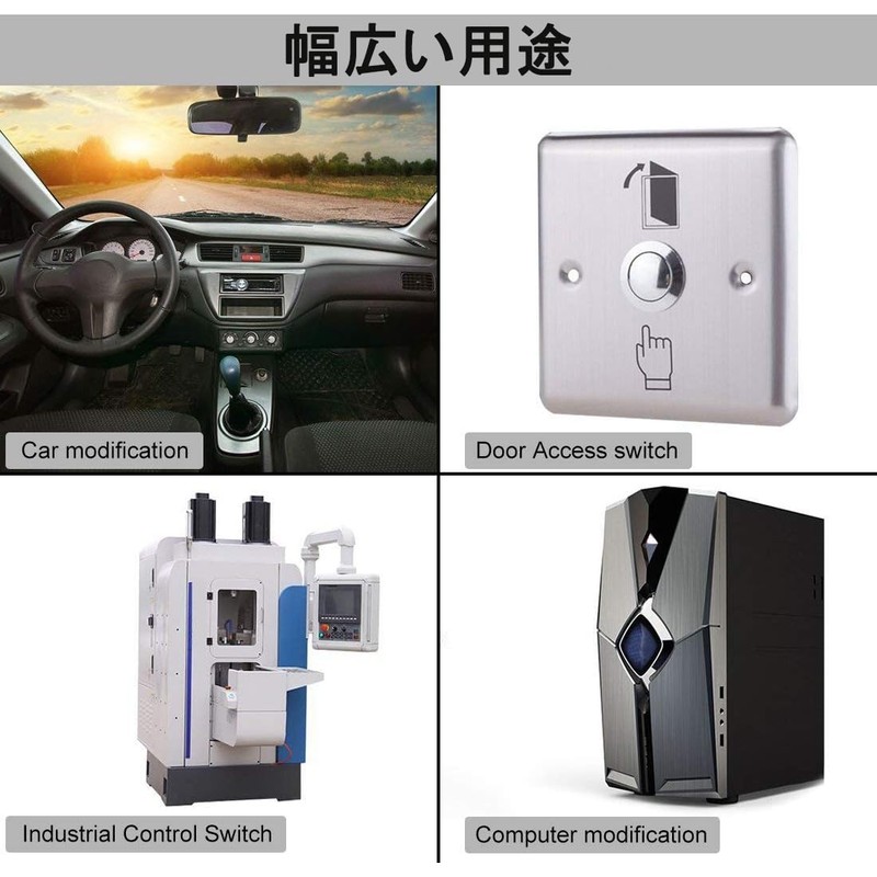 Momentary Waterproof Push Button (High Head)) Silver Stainless Steel Push