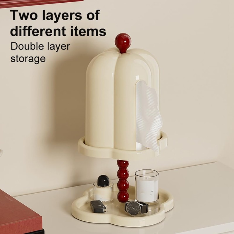 Snblzhef French Retro Tissue Box Coffee Roll Box Living Room