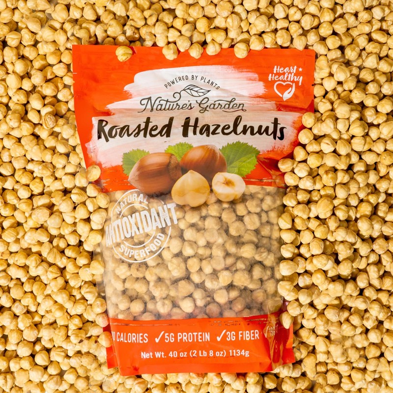 Nature’s Garden Roasted Hazelnuts – 26oz, Whole Roasted Hazelnuts, Raw