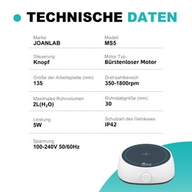 JOANLAB Mini Stirring Plates, Magnetic Stirrer with Stirrer, Lab Magnetic Mixer, 3000 ml