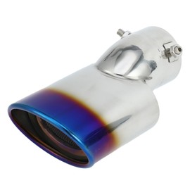 INFINAUTO Slant Exhaust Vent Longtail Tube Fits Honda Civic 2016-2019 Stainless Steel Burnt Blue Bolt-On