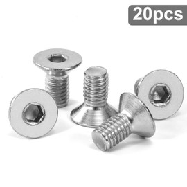 Tunejoy Countersunk Screws M8 x 16 mm Stainless Steel A2 V2A Countersunk Head Hexagon Socket DIN 7991 Full Thread with Allen Key Pack of 20
