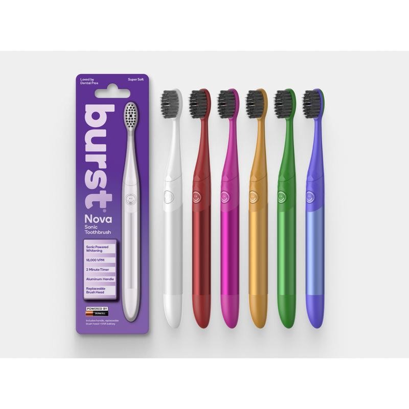 BURST Nova Sonic Toothbrush - Daily Use, 18,000 VPM, 6
