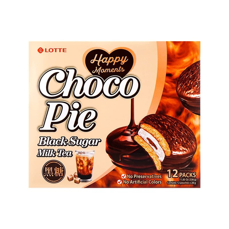 Lotte Choco Pies 2 Packs (Black Sugar Milk Tea Choco