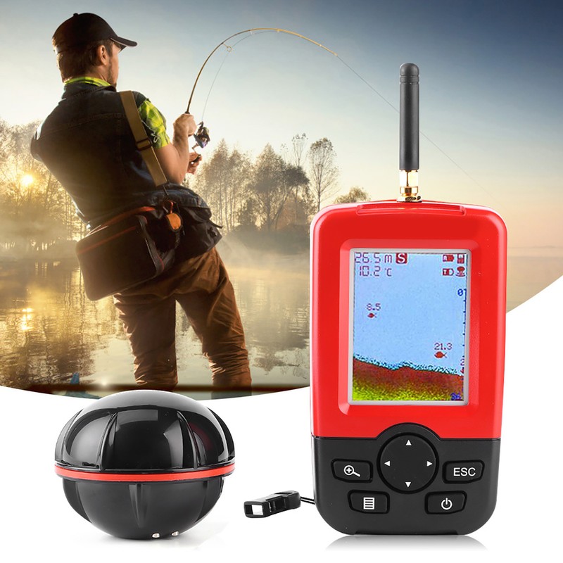 2‑148ft Depth Fish Finder with 100m Wireless Sonar Sensor Fish