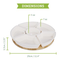 Chef Tacos Ceramic Taco Serving Platter - Divided Serving Tray for Taco Tuesday Lazy Susan Taco Bar - Chip and Dip Serving Set for Party - Appetizer Serving Tray for Salsa, Snacks – Taco Tray 10.2”