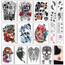 18 Sheets Temporary Tattoos for Adults and Kids Matte Temporary Tattoo Set Flamingo Tattoos