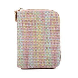 Syrads Women's Wallet Card Holder Wallet Zipper Leather Wallet Credit Card Holder Wallet for Women Holder Wallet, Pink Blue