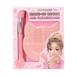 Depesche 13253 TOPModel Beauty and Me Beauty Set Pink with Makeup Brush and Brush Cleaning Mat in Cat Shape