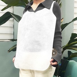 키에 손님용 업소용 식당용 부직포 일회용 앞치마, 화이트, 100개 Kie Disposable Nonwoven Restaurant Apron for Guests, White, 100 Pieces
