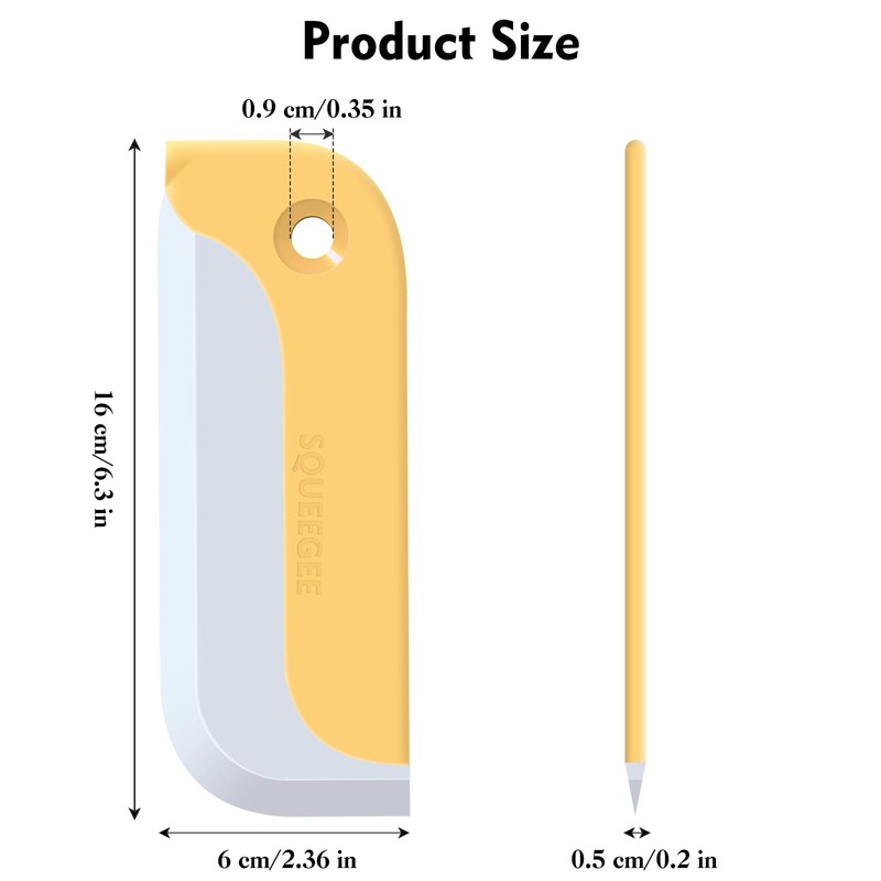 Chaoowr Small Squeegee, Flexible Rubber Car Window Squeegee, Mini Squeegee
