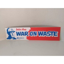 Caterpillar NOS CAT Caterpillar Vintage Retro 1974 "War on Waste" Decal Bumper Sticker