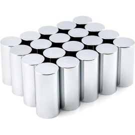 XIUHUA 20PCS 33mm Lug Nut Covers Chrome Screw-On 4" ABS Plastic For Semi Truck