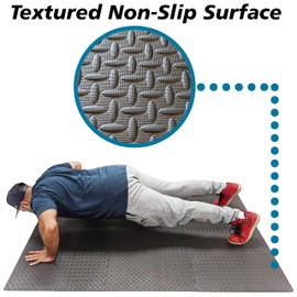 Interlocking Foam Tiles ½-inch Thick Exercise Mat - Soft Supportive Cushion for Exercising or Gym Equipment Floor Protection - SciencePurchase (192 Sq Ft / 48 Tiles)