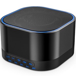 Magicteam White Noise Machine with 20 Non Looping Natural Soothing Sounds Memory Function 32 Levels of Volume Powered by AC or USB and Sleep Sound Timer Therapy for Baby Kids Adults Black