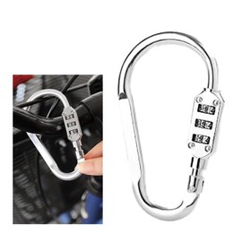 Helmet Lock, Carabiner Keychain, 3-Digit, Dial Lock, Carabiner Lock, Keychain, PIN Type Carabiner Lock, Anti-Theft, Carabiner, Waterproof, Suitcase, Travel Supplies, Bag, Locking Carabiner, Security,