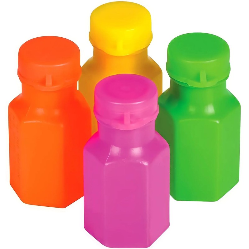 Rhode Island Novelty 1.75 Inch Neon Bubble Bottles, Pack of