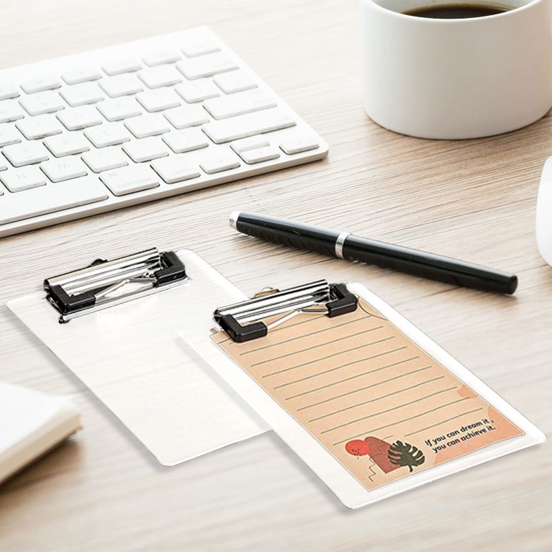 AZWOOD Mini Clipboard, 10 x 15 cm Plastic Clipboard, Small