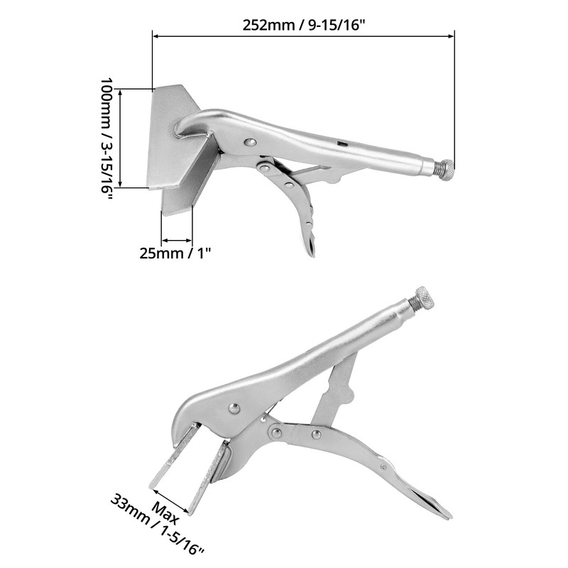 QWORK 10" Locking Sheet Metal Clamp, 2 Pack Welding Locking