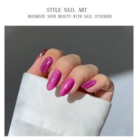 JMEOWIO Nail Foil UV Hardening Cat's Eye UV Gel Nail Strips Nail Stickers Nail Stickers Nail Art Decoration Nail Design Accessories