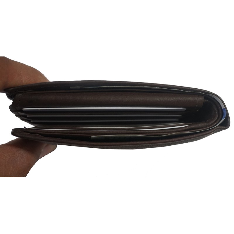 Wallet for Men-Genuine Leather RFID Blocking Bifold Wallet Black With