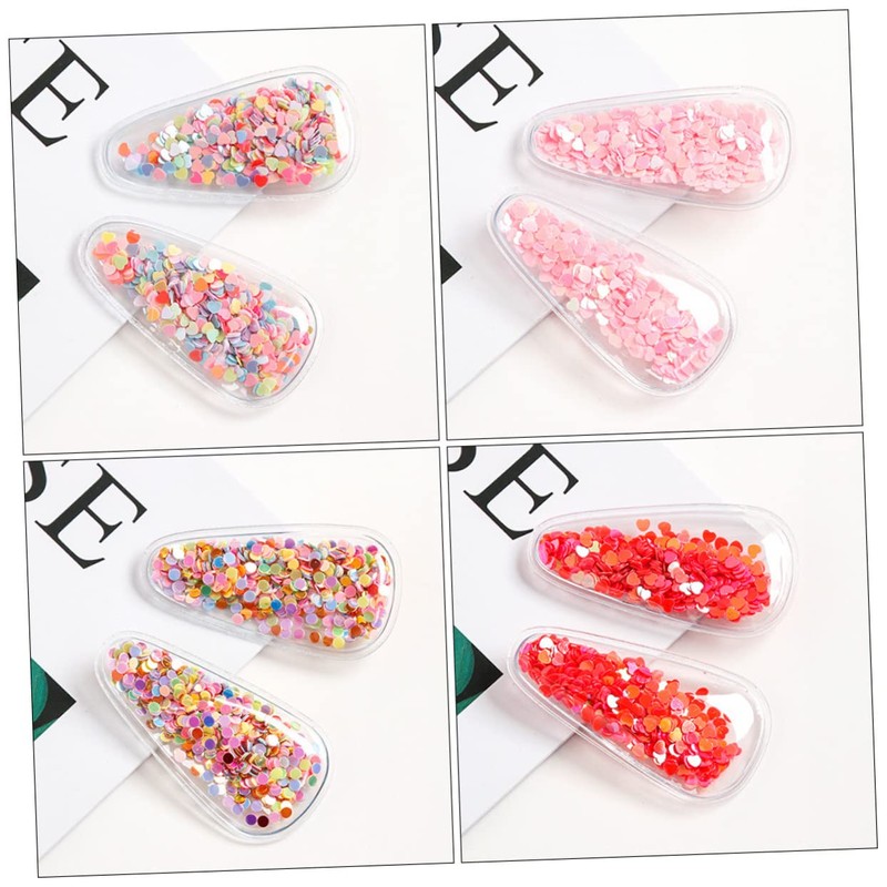 Baluue 40pcs Transparent Pvc Quicksand Hair Clips Drop-shaped Diy Materials