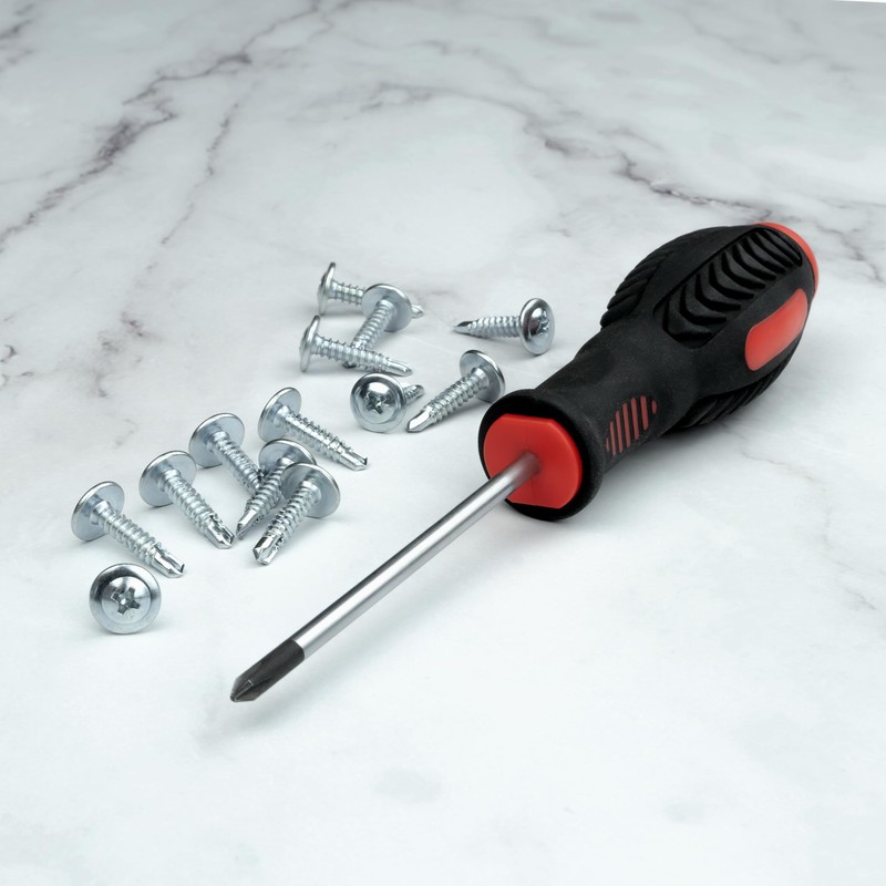 20 x Self-Tapping Screws with Flange - Rustproof, Galvanised -