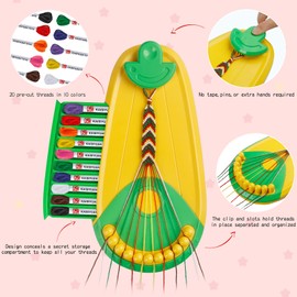 Freundschaft Armband Herstellung Bausatz, Kunst und Handwerk für Kinder Alter 8-12, DIY Armband Bausatz herstellen mit 20 Threads, Geschenke für Mädchen Alter 6-12 Jahre alt Reisen Tätigkeit Set