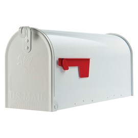 Gibraltar Mailboxes Elite Medium Capacity Galvanized Steel White, Post-Mount Mailbox, E1100W00