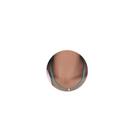 Boho Beaded Chocker Necklaces Pearl Turquoise Necklace Tiny Dainty Minimalist Turquoise Gemstone Beaded Jewelry for Women Girls