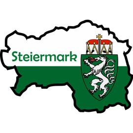 Daged Styria Country Flag + Coat of Arms Sticker Sheet 160 x 230 mm Car Flag Decal S1