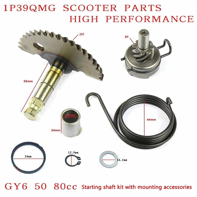 Kaimeilai Kickstarter Sprocket, 6 Pieces Kickstarter Shaft, Kickstart Intermediate Wheel