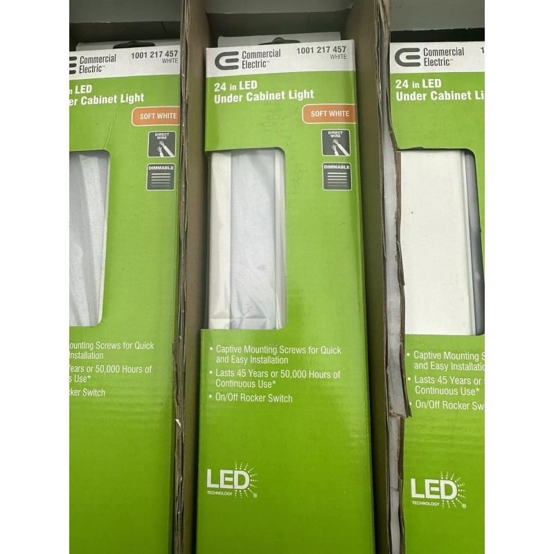 White 4 PACK! 24 in. LED White Direct Wire Under