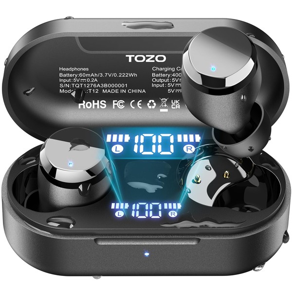 TOZO TOZO T12 (Compact Ergonomic Edition) Wireless Earbuds Bluetooth 5.3