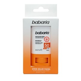 Babaria - Bloqueador Solar Facial en Barra FPS 50  Protector Solar Stick con Niacinamida, Mono de Tahit y Manteca de Karit  Efecto Glow  Hidratante y 