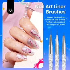 Beetles 31pcs Nail Art Brushes, Dotting Tools, Dust Brush, Nail Art Pens, Striping Liner Fingernail Drawing Pens with Palette Holder All in One for Starter Manicure Design Set