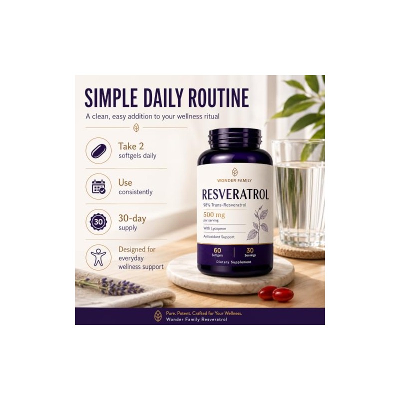Wonder Family Suplemento de Resveratrol 500 Mg